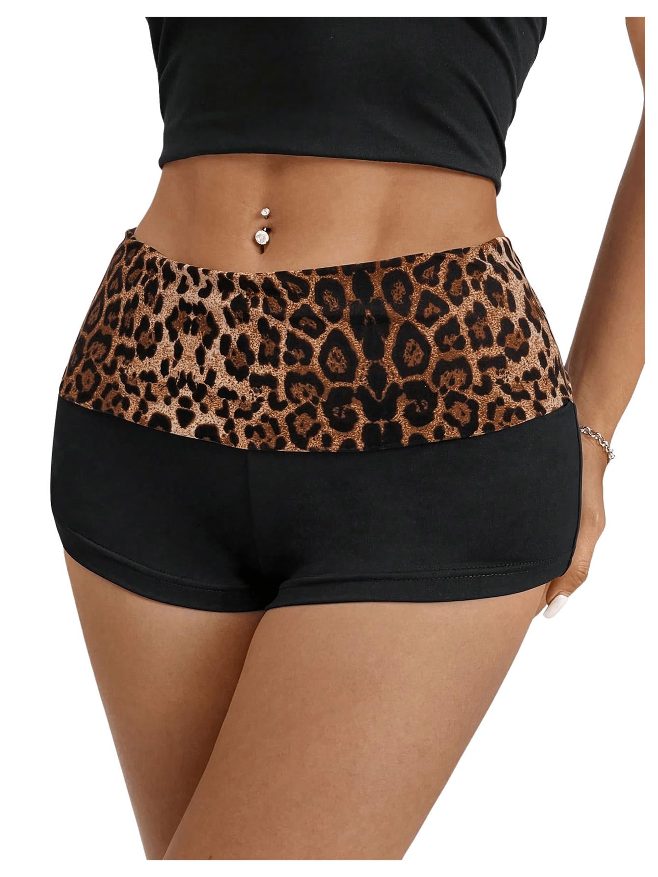 GORGLITTER Women's Cheetah Print Shorts for Trendy Y2k Leopard Animals Low Rise Mini Summer
| GORGLITTER Women's Leopar