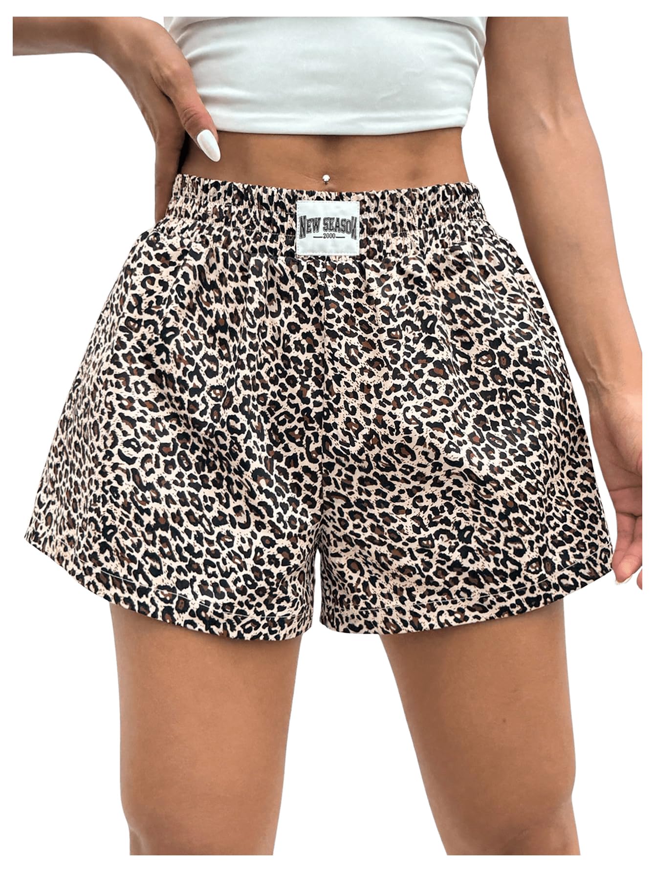 Milumia Women's Y2K Leopard Print Casual Elastic Waist Mini Shorts
| Milumia Women's Y2K Leopard Print Elastic Waist Ca